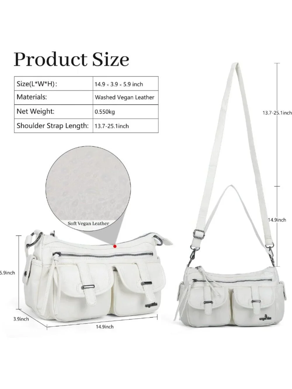 Stylish Multi-Pocket Hobo Crossbody Bag for Women with Adjustable Strap